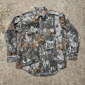 Vtg Realtree Spartan Made In USA Button Up Hunting Outdoors Camo Shirt‎ Men's XL